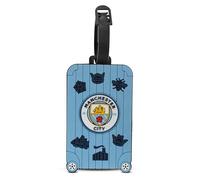 Hy-Pro Officially Licensed Manchester City Silicone Luggage Tag - Travel Accessories, Durable 10cmx6cm Bag Identifier for Suitcases, Laptop Cases & Backpacks - in Light Blue Man City Design
