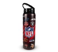 Hy-Pro Officially Licensed NFL 750ml Aluminium Water Bottle - American Football Water Bottle for Boys, Official Logo Design - Ideal NFL Gifts, School & Gym, Fade Design, Black/Red