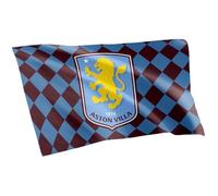Hy-Pro Official Aston Villa F.C. Flag 5ft x 3ft - Checked, Polyester Football Banner for Home & Match Display - Supporters' Gear with Large Crest Aston Villa Detail