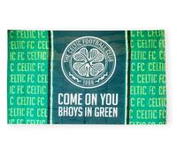 Hy-Pro Official Celtic Flag 5ft x 3ft - Polyester National Football Banner for Home & Match Display - Supporters' Gear with Large Crest & Green Detail