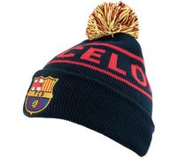 Hy-Pro Officially Licensed Barcelona Bobble Hat - for Winter with Traditional Pom-Pom Design - Fan Bobble Hat for Men and Women, Blue with Logo