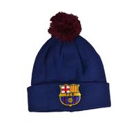 Hy-Pro Bobble Hat – Officially Licensed Barcelona – Winter Pom-Pom – Blue with Logo and Writing