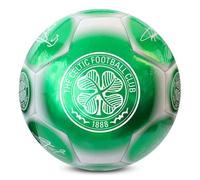Hy-Pro Officially Licensed Celtic F.C. Classic Signature Football | Metallic, Size 5, The Bhoys, Training, Match, Merchandise, Collectible For Kids and Adults, Green