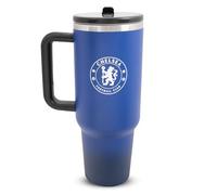 Hy-Pro Officially Licensed Chelsea 40oz/1.18 L Thermal Flask & Handle - Metal Water Bottle with Straw, Portable Water Bottle for Sports & Daily Use - Stainless Steel Design