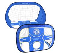 Hy-Pro Officially Licensed Chelsea F.C. 4ft x 3ft 2-in-1 Target Pop Up Flexi Football Goal - Portable Net with Carry Bag, Football Training Equipment, Foldable Goal for Garden & Indoor Use