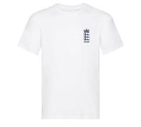 Hy-Pro Officially Licensed England Cricket White T-Shirt - Official ECB Three Lions Crest, Unisex Short Sleeve Cotton Tee, Sizes S-XL