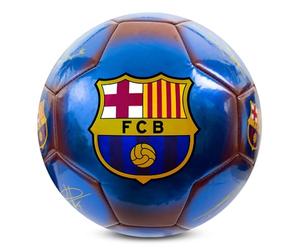 Hy-Pro Officially Licensed FC Barcelona Classic Signature Football | Metallic, Size 5, Barca, Training, Match, Merchandise, Collectible For Kids and Adults, Blue/Red