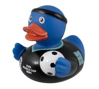 Hy-Pro Officially Licensed FIFA World Cup 2026 Rubber Duck - Bath Toy with Headband & Shirt Holding Ball, Collectible Football Mascot for Supporters, Fun & Nation Pride Display - Blue