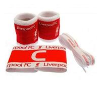 Hy-Pro Officially Licensed Liverpool F.C. Accessory Set - Liverpool Shoe Laces, Sweatbands, Captains Armband, Merchandise, Great Football Gift Idea
