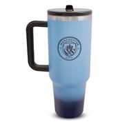 Hy-Pro Officially Licensed Manchester City 40oz/1.18 L Thermal Flask & Handle - Metal Water Bottle with Straw, Portable Water Bottle for Sports & Daily Use - Stainless Steel Design