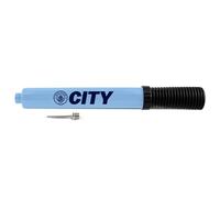 Hy-Pro Officially Licensed Manchester City Large Dual Action Portable Inflation Pump - Football Pump Also Suitable for Rugby, Basketball, Netball - Lightweight with Needle, for All Sports Balls