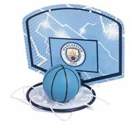 Hy-Pro Officially Licensed Manchester City Mini Basketball Set - Indoor Basketball Set with Backboard, Rim & Ball - Mini Basket Ball Hoop for Kids Room with Team Logo and Colours