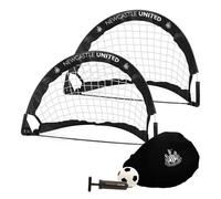 Hy-Pro Officially Licensed Newcastle United FC Skills Goal Set - 2x Skill Goals 54 x 44 x 44 CM, 5 Inch Ball, Pump, Carry Case, Newcastle Merchandise, Great Gift Idea