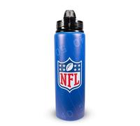 Hy-Pro Officially Licensed NFL 750ml Aluminium Water Bottle - American Football Water Bottle for Boys, Official Logo Design - Ideal NFL Gifts, School & Gym, Fade Design, Blue