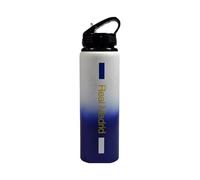 Hy-Pro Officially Licensed Real Madrid CF Aluminium Bottle - 750ml, Fade Design, Matt, Integrated Folding Straw, Leakproof, Lightweight, Great Football Gift Idea