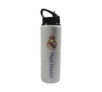 Hy-Pro Officially Licensed Real Madrid CF Aluminium Bottle - 750ml, Integrated Folding Straw, Leakproof, Lightweight, Great Football Gift Idea