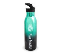 Hy-Pro Officially Licensed Real Madrid CF UV Waterbottle - 700ml, Metallic, Stainless Steel, Integrated Folding Straw, Leakproof, Lightweight, Great Football Gift Idea