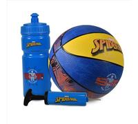 Hy-Pro Officially Licensed Spiderman Basketball Gift Set - Size 5 Small Basketball for Outdoor & Indoor Play, 500ml Water Bottle & Pump - Marvel Themed Gifts for Kids, Fans & Young Players