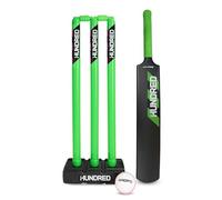 Hy-Pro Officially Licensed The Hundred Cricket Set - Size 3 Plastic Bat, Junior Stumps, Windball