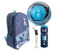Hy-Pro Officially Licensed Tottenham Hotspur Football Set - Size 5 Ball, Storm Backpack, Pump & 750ml Bottle, Complete Football Gifts for Boys & Girls with Official Club Branding - Blue