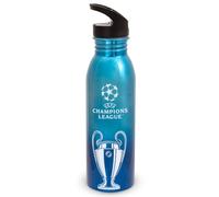 Hy-Pro Officially Licensed UEFA Champions League Aluminium UV Bottle - 700ml, Fade Design, Metallic, Stainless Steel, Integrated Folding Straw, Leakproof, Lightweight