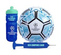 Hy-Pro Officially Licensed UEFA Champions League Football Gift Set - UCL, Size 5 Football, Pump, 500ml Reusable Plastic Bottle, Merchandise