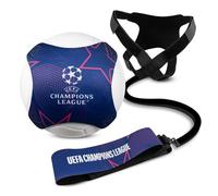Hy-Pro Officially Licensed UEFA Champions League Football Kick Trainer - Adjustable Waist Belt Football Training Equipment for Solo Practice, For Size 3-5 Balls - Portable System for Home & Field Use