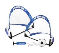 Hy-Pro Officially Licensed UEFA Champions League Skills Goal Set - UCL, 2x Skill Goal, 4 Inch Rubber, Pump, Carry Bag, Ground Pegs, Enhance Skills,Training Equipment