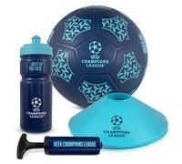 Hy-Pro Officially Licensed UEFA Champions League Street Ball Set - UCL, Size 5 Playground Soft Ball, Pump, 500ml Reusable Plastic Bottle, 4 Cones, Merchandise, Gift Set