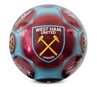 Hy-Pro Officially Licensed West Ham F.C. Classic Signature Football | Metallic, Size 5, Hammers, Training, Match, Merchandise, Collectible For Kids and Adults, Burgundy