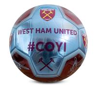 Hy-Pro Officially Licensed West Ham F.C. Football - Size 1, Metallic Signature Football, West Ham Merchandise, The Hammers, Collectible For Kids and Adults