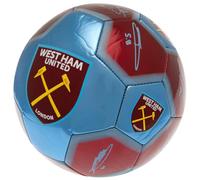 Hy-Pro Officially Licensed West Ham F.C. Signature Football - Metallic, Size 5, Hammers, Training, Match, Merchandise, Collectible For Kids and Adults