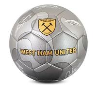 Hy-Pro Officially Licensed West Ham F.C. Silver Camo Signature Football | Size 5, Hammers, Training, Match, Merchandise, Collectible For Kids and Adults