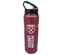 Hy-Pro Officially Licensed West Ham United F.C. Aluminium Bottle - 750ml, Integrated Folding Straw, Leakproof, Lightweight, Great Football Gift Idea