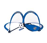 Hy-Pro Real Madrid C.F. Official Skills Goal Set - 2 Mini Goals, 4" Rubber Ball, Pump, Carry Bag & Pegs - Kids Football Training Equipment & Skill Development