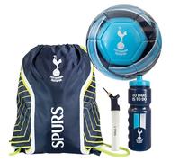 Hy-Pro Tottenham Hotspur Football Set - Size 5 Ball, Drawstring Backpack | Officially Licensed, Pump & 750ml Bottle, Complete Football Gifts for Boys & Girls with Official Club Branding, Blue