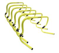 Hy-Pro Training Hurdles - Set of 6, Height Adjustable 6 to 12 Inches, Fluorescent Yellow, Speed Training & Agility, Multi Sports Equipment