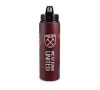 Hy-Pro West Ham United F.C. Aluminium Bottle - 750ml | Officially Licensed, Integrated Folding Straw, Leakproof, Lightweight, Great Football Gift Idea