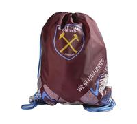 Hy-Pro West Ham United Vector Drawstring Gym Bag, Claret and Blue, Official Football Club Design
