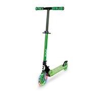 Zinc Identity Two Wheeled Folding Light Up Scooter - Green, Light up LED Wheels, Folding, Fold Down Handles, Non-Slip Deck, Height Adjustable, For Ages 5+, Great Gift Idea