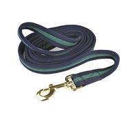 Hy Soft Webbing Lead Rein without Chain - Navy/Green - 2m