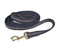 Hy Soft Webbing Lead Rein without Chain - Navy/Grey - 2m