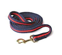 Hy Soft Webbing Lead Rein without Chain - Navy/Red - 2m