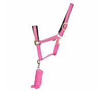 Hy Sparkle Horse Headcollar And Leadrope Set Pink/gold (Cob)