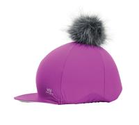 Hy Sport Active Lycra Hat Silk with Removable Pom Pom - Hy Equestrian - Purple