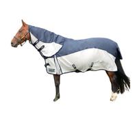 Hy Stormx Empra Combo Neck Aqua-Shield Horse Fly Rug Navy/silver (4 6")