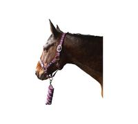 Y-H Hy Tartan Head Collar Lead Rope PR - 12810 Purple/Grey/Lilac Pony 13115