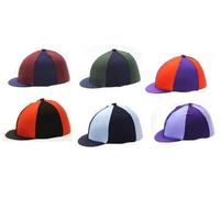 Hy Two Tone Lycra Silks with Bobble - Navy/Green - Horse Riding Hat Covers