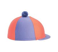 Hy Two Tone Lycra Silks with Bobble - Navy/Orange - Horse Riding Hat Covers