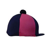 Hy Two Tone Lycra Cap Silks - Navy/Pink with Bobble